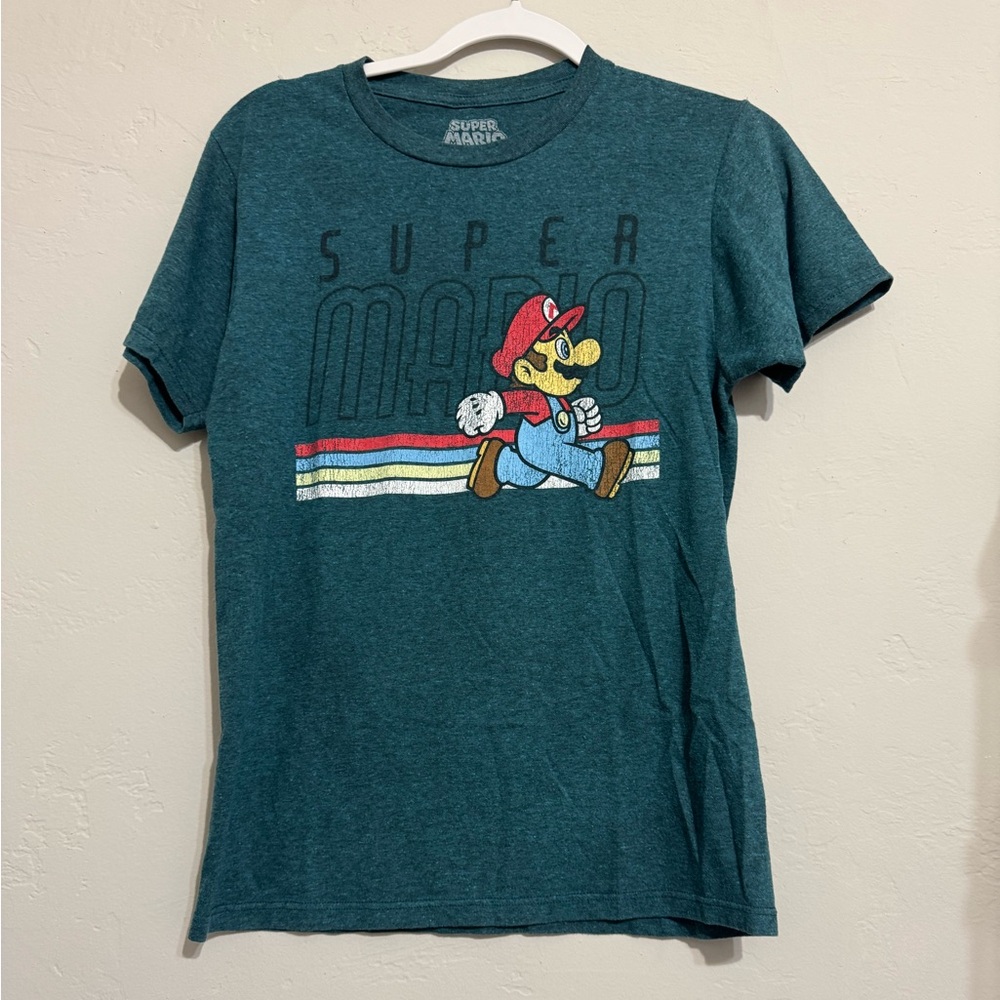 Super Mario Blue Green Tee/T-shirt (S)